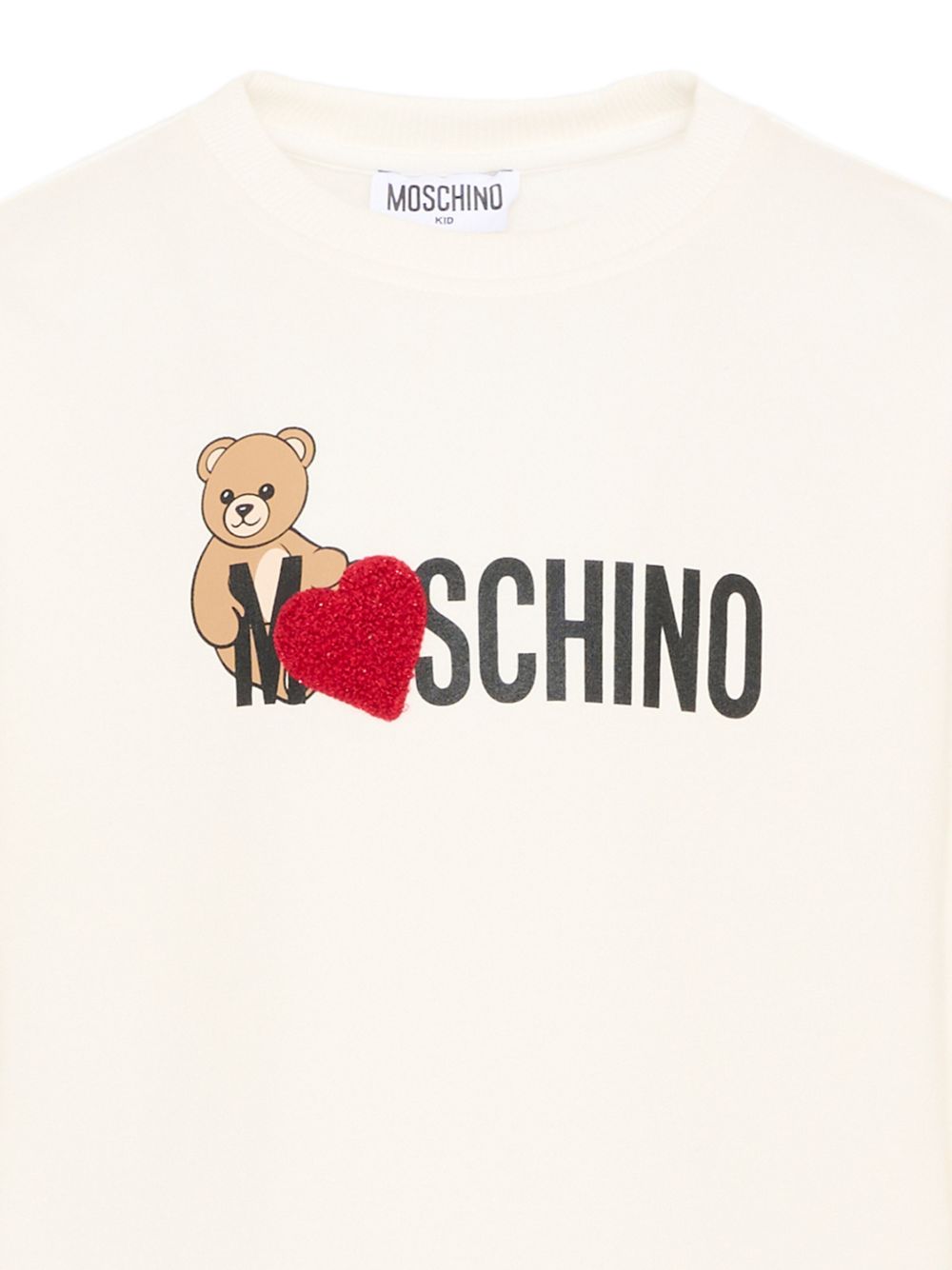 Abito per bambina Moschino Kids bianco con stampa logo HDV0I3LDA18 10063 MOSCHINO KIDS