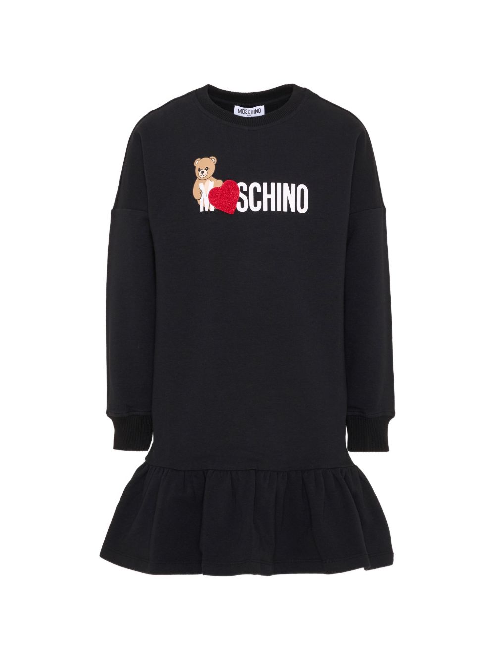 Abito per bambina Moschino Kids nero con stampa teddy HDV0I3LDA18 60100 MOSCHINO KIDS