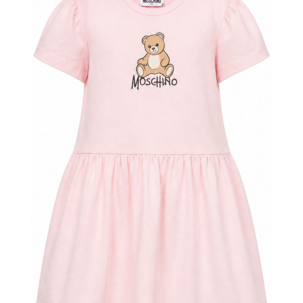 Abito per bambina Moschino Kids rosa con motivo Teddy Bear HDV0IHLAA10 50209 MOSCHINO KIDS