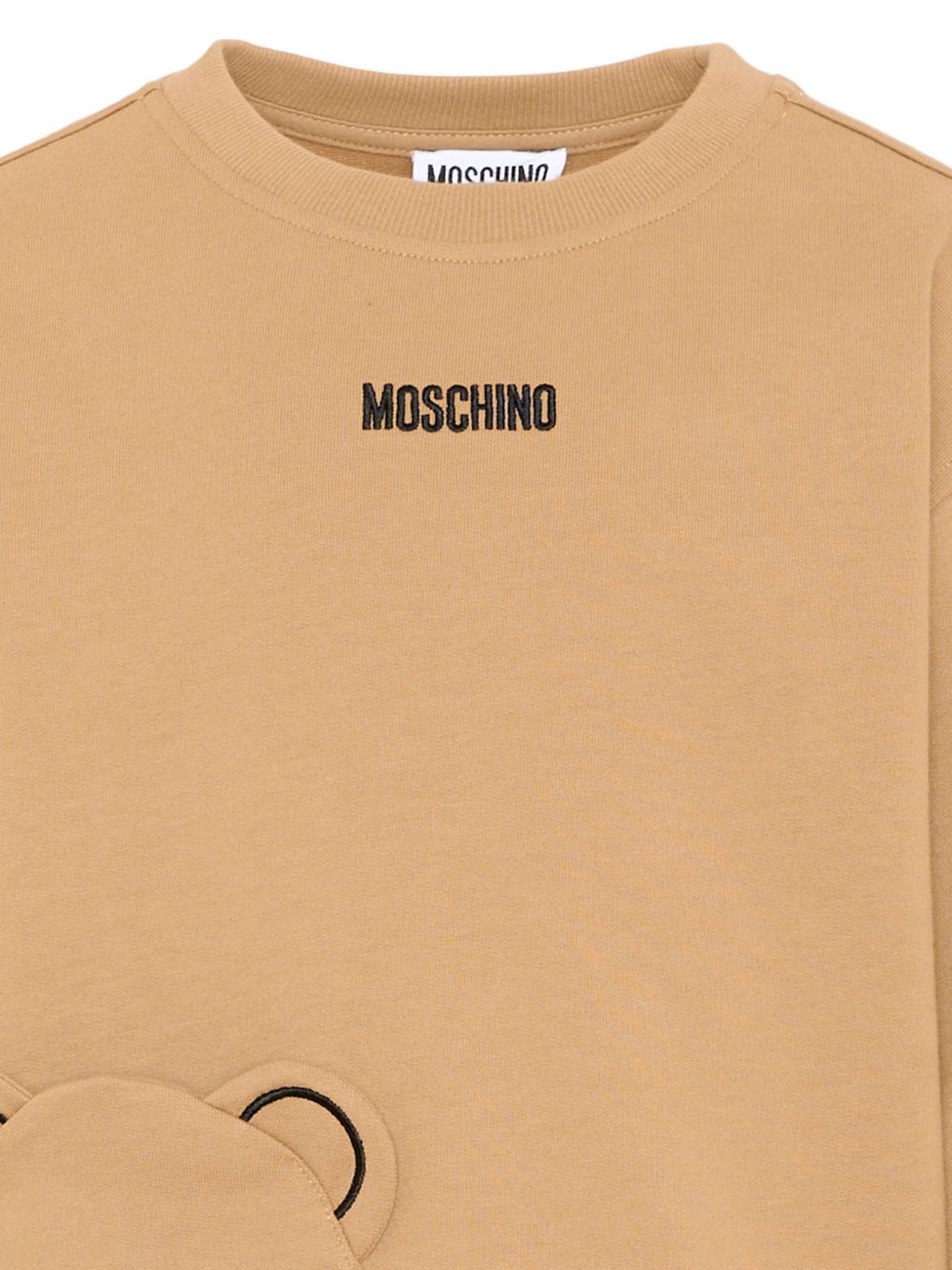 Maglione per bambino Moschino Kids beigei con ricamo teddy HMF095LCA93 20351 MOSCHINO KIDS