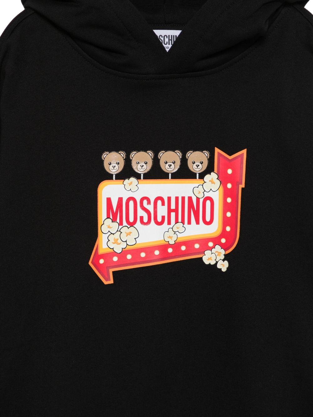 Felpa per bambino Moschino Kids nera con stampa grafica sul davanti HMF098LCA93 60100 MOSCHINO KIDS