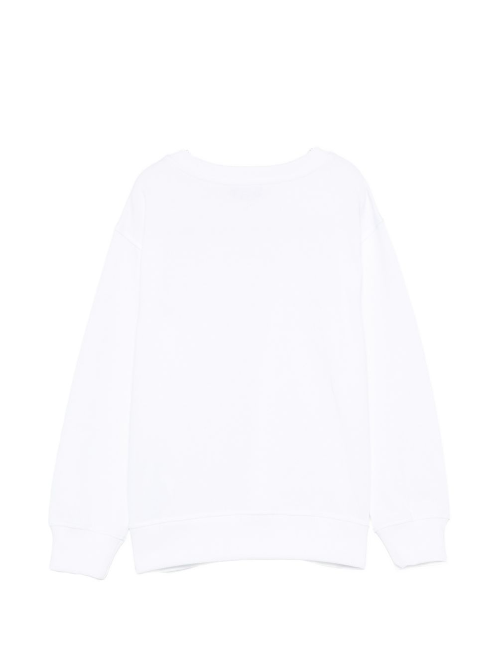 Felpa per bambini Moschino Kids bianca nastro con logo sul petto HMF09PLCA92 10101 MOSCHINO KIDS