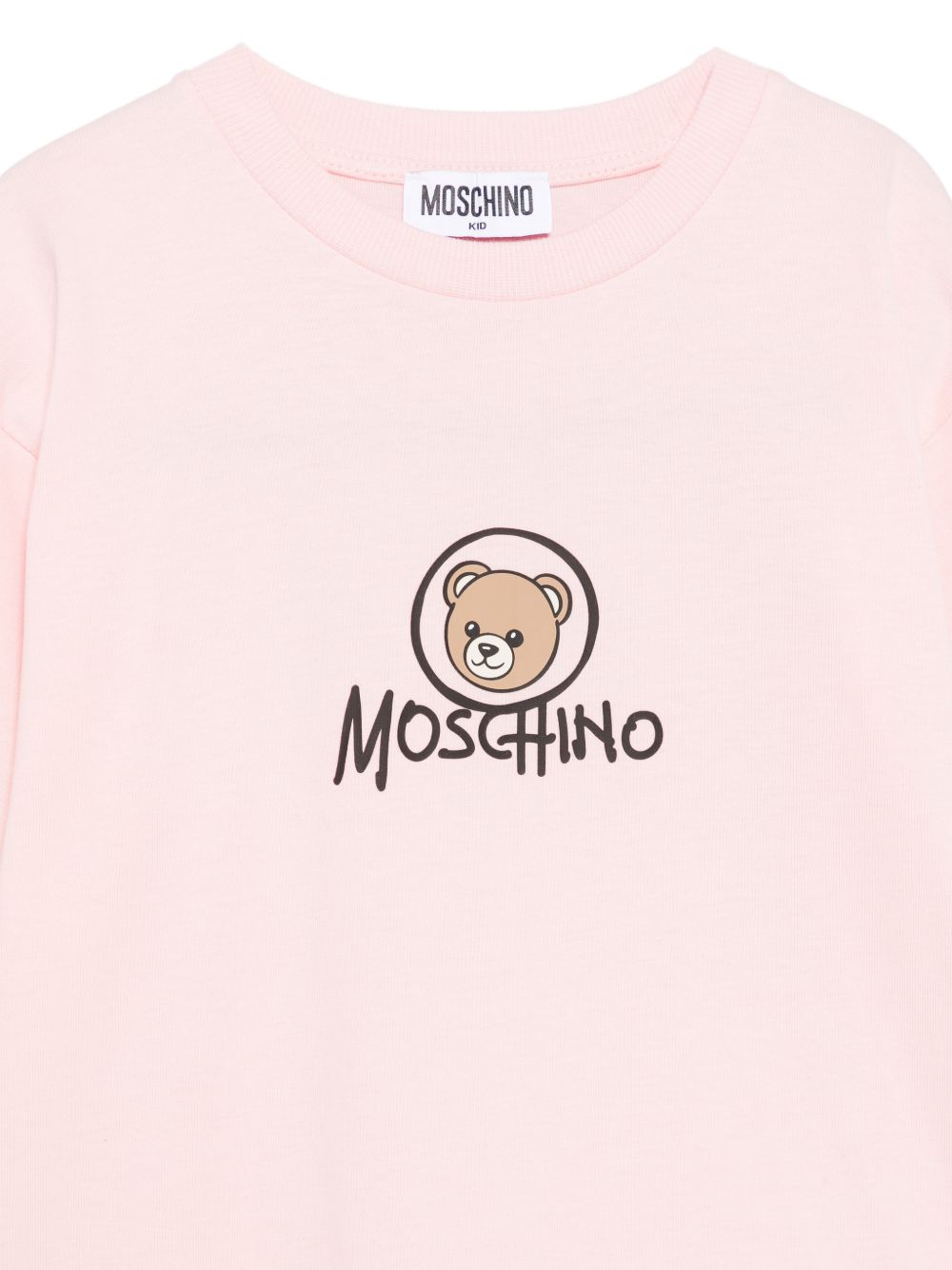T-shirt per bambini Moschino Kids rosa con stampa orsetto HMM05WLAA34 50209 MOSCHINO KIDS