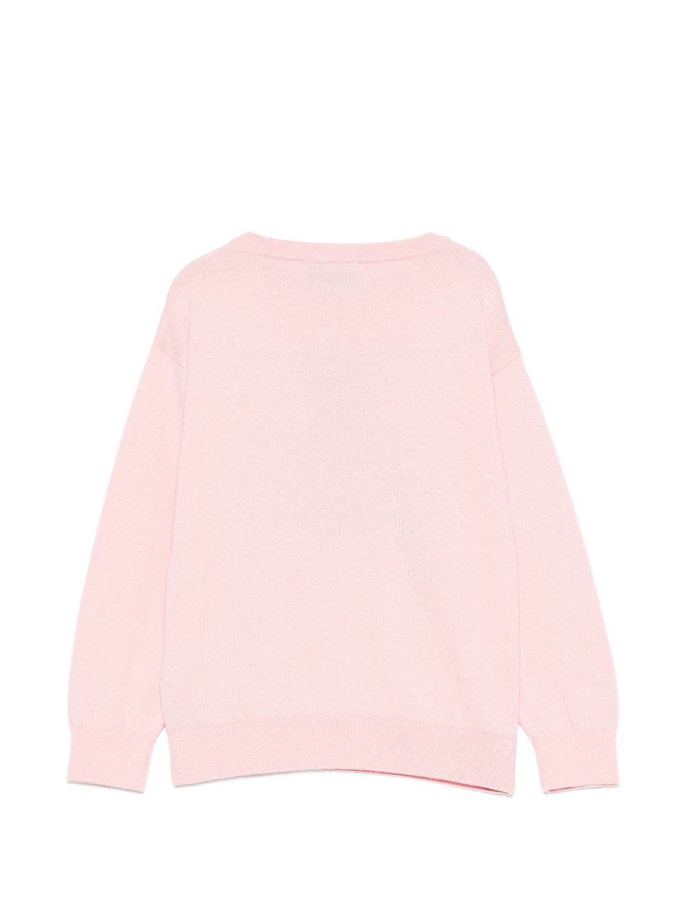 Maglione per bambini Moschino Kids rosa con ricamo orsetto sul davanti HMW01ALHE43 50209 MOSCHINO KIDS