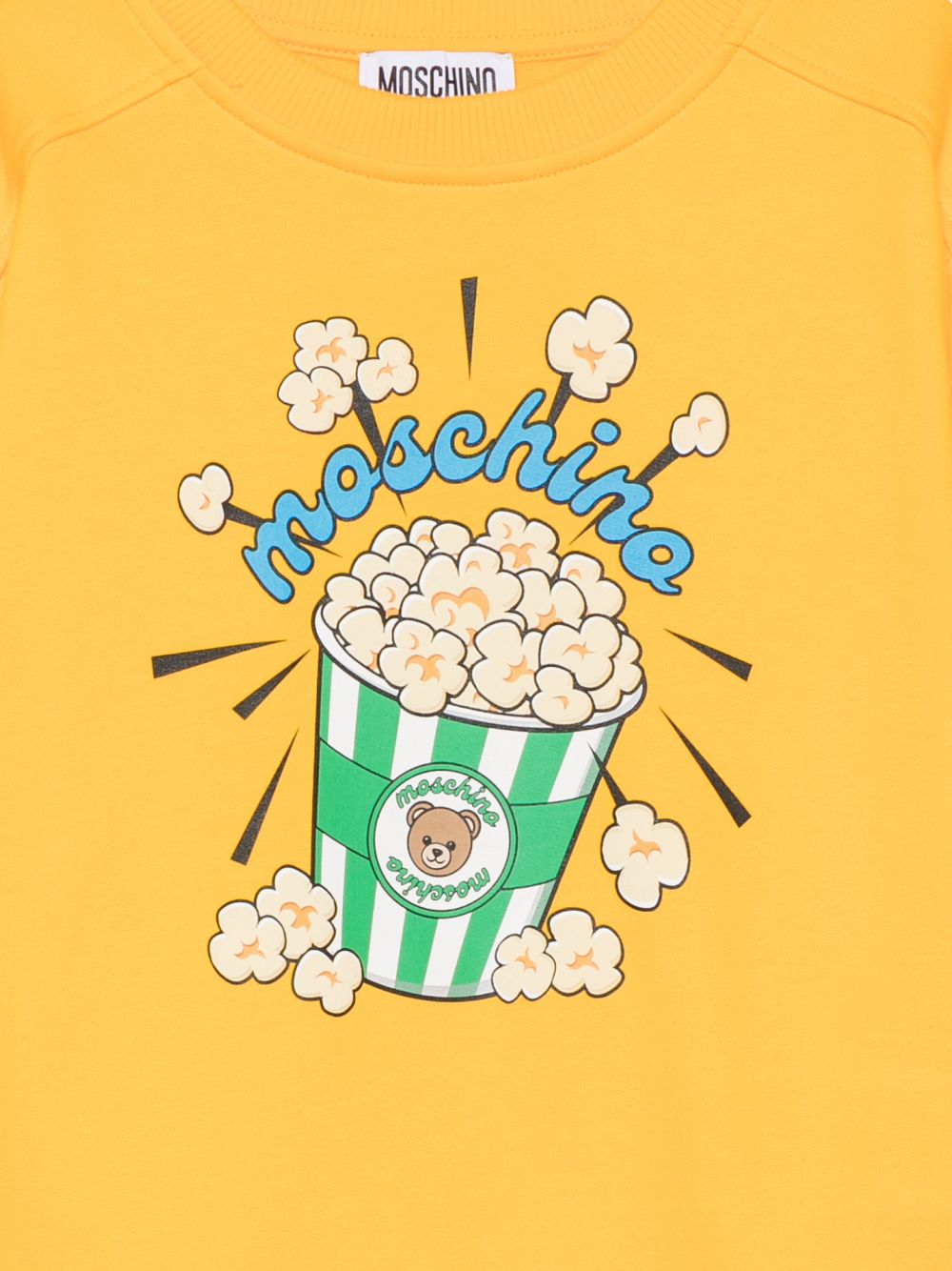 Felpa per bambini Moschino Kids gialla con stampa grafica HNF099LCA94 51140 MOSCHINO KIDS