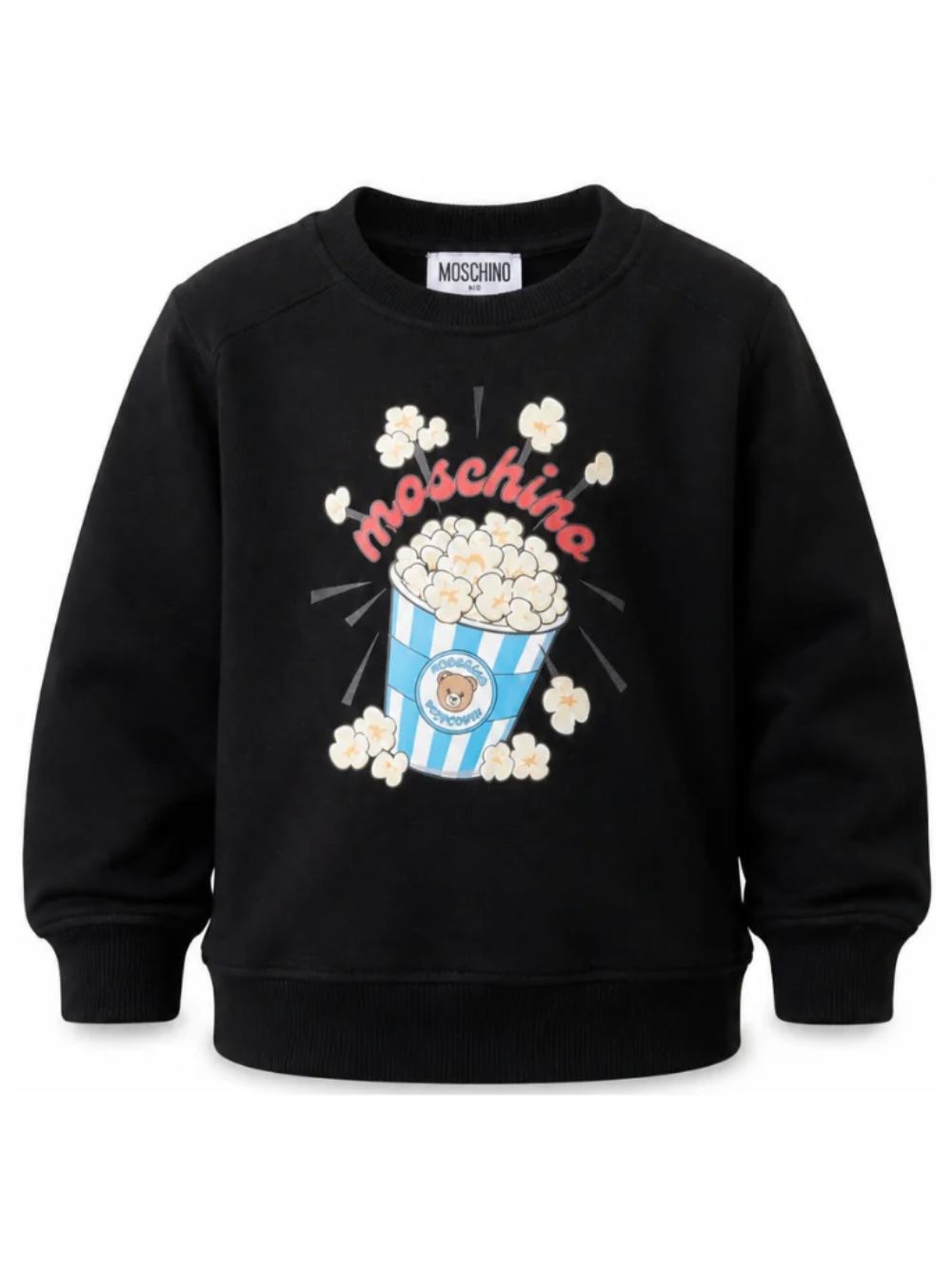 Felpa per bambini Moschino Kids nera con stampa grafica HNF099LCA94 60100 MOSCHINO KIDS