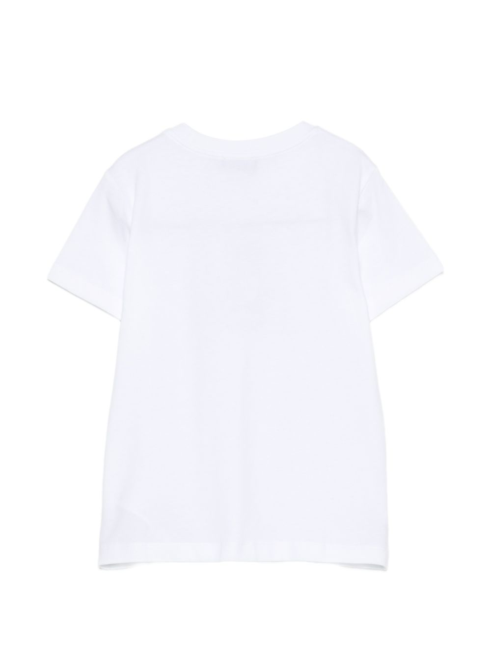 T-shirt per bambini Moschino Kids bianca con stampa logo sul davanti HNM05VLAA10 10101 MOSCHINO KIDS