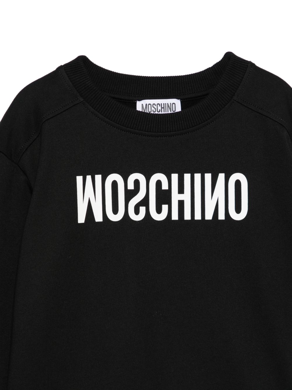 Felpa per bambini Moschino Kids nera con logo sul davanti HOF099LCA61 60100 MOSCHINO KIDS