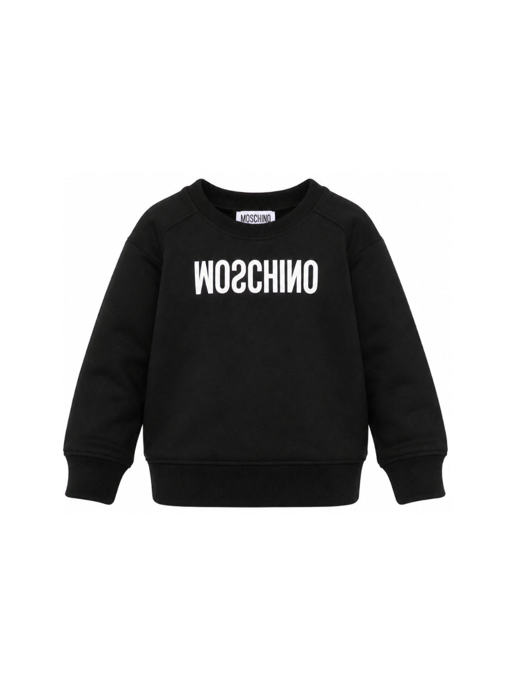 Felpa per bambini Moschino Kids nera con logo sul davanti HOF099LCA61 60100 MOSCHINO KIDS