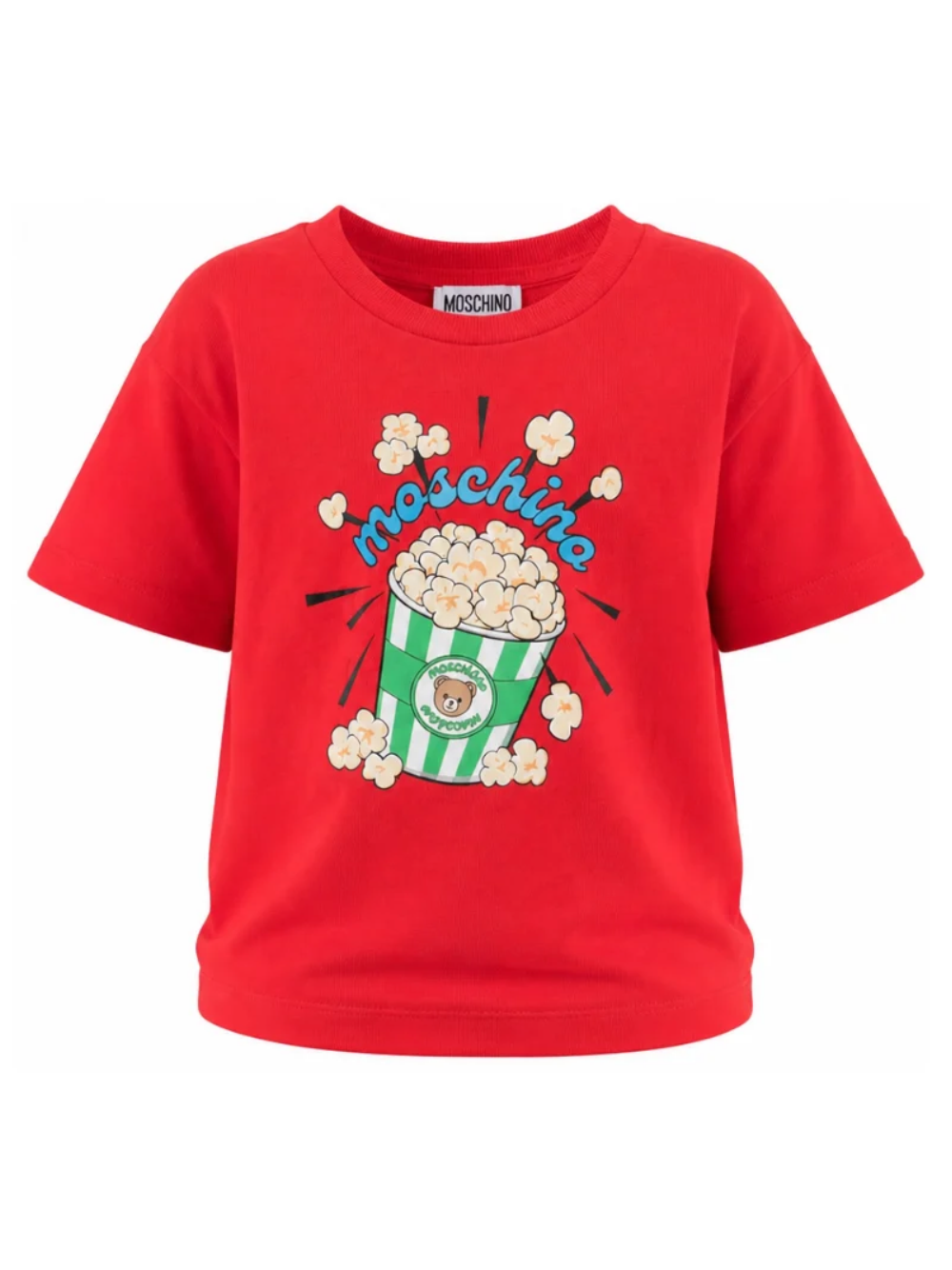 T-shirt per bambini Moschino Kids rossa con stampa grafica HRM05WLAA10 50109 MOSCHINO KIDS