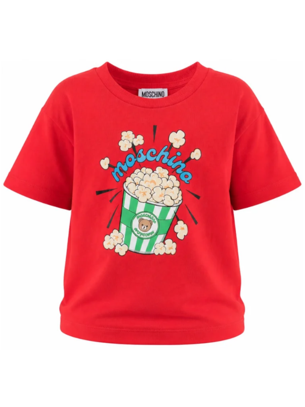 T-shirt per bambini Moschino Kids rossa con stampa grafica HRM05WLAA10 50109 MOSCHINO KIDS