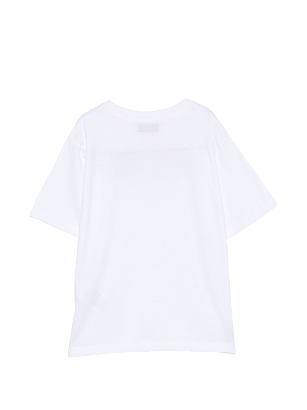 T-shirt per bambini Moschino Kids bianca con logo sul davanti HTM05WLAA10 10101 MOSCHINO KIDS