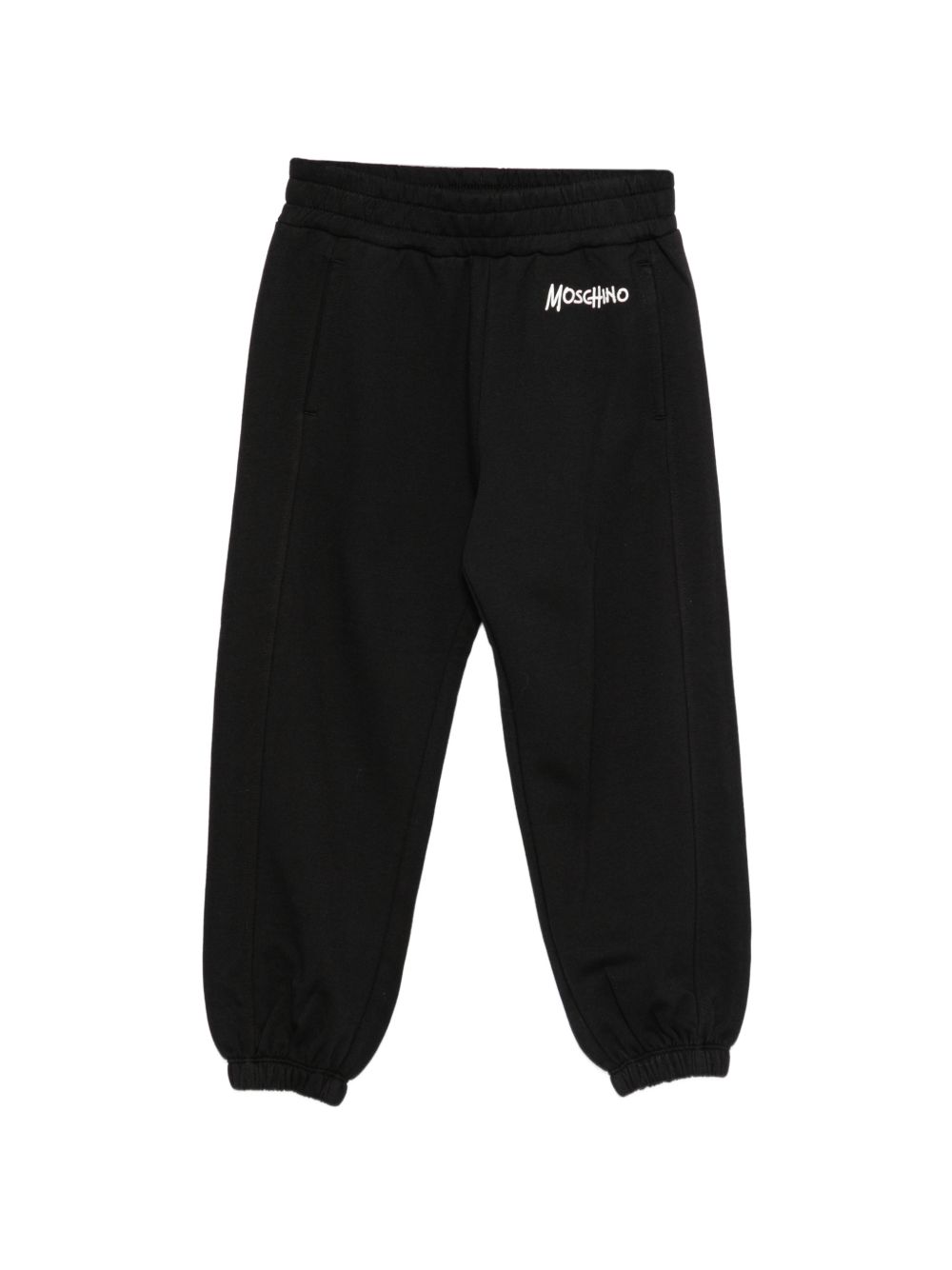 Felpa per bambini Moschino Kids nera con stampa logo HUF0A3LCA83 60100 MOSCHINO KIDS