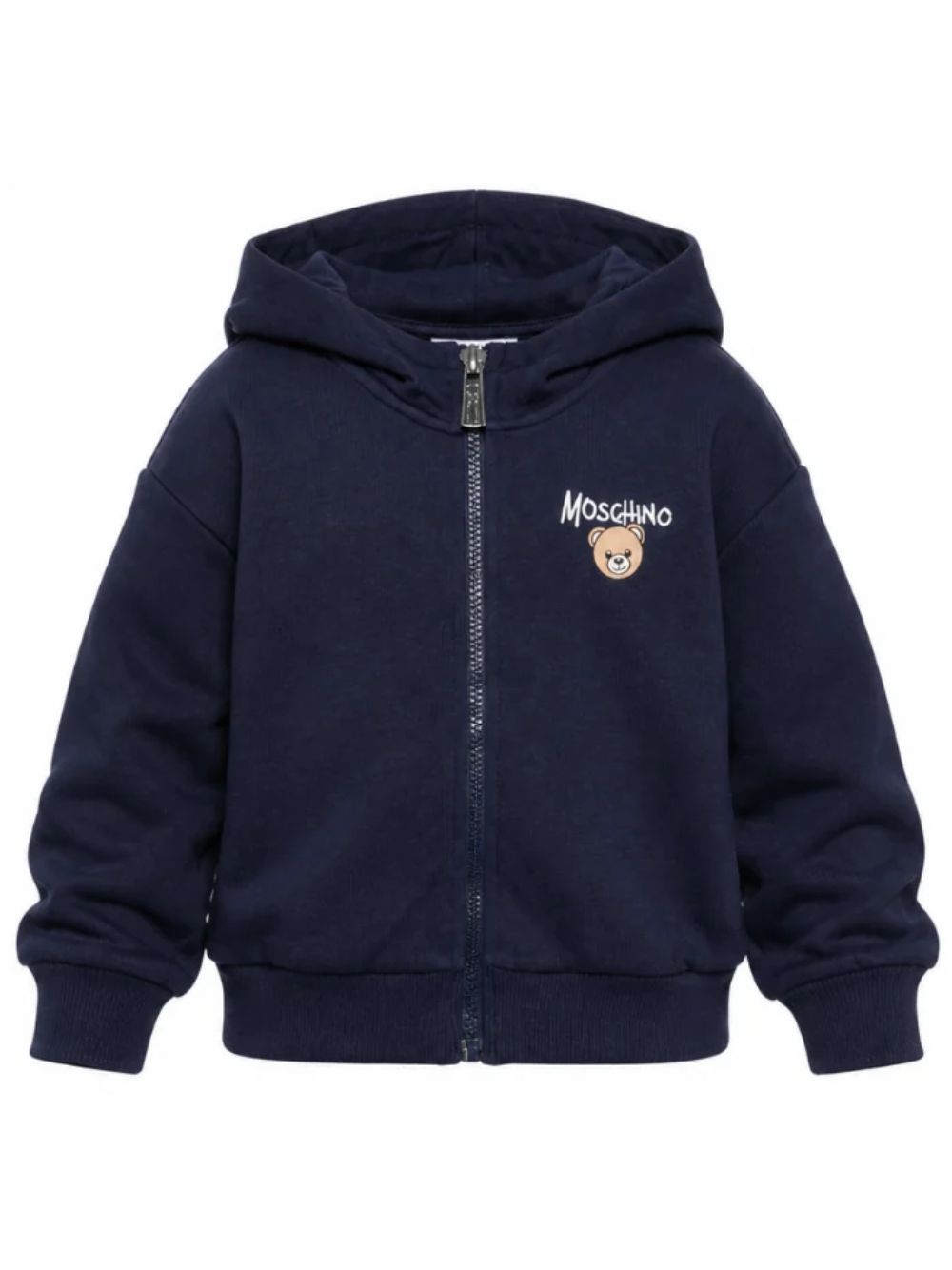 Felpa per bambino Moschino Kids blu con stampa Teddy sul davanti HUF0A4LCA83 40016 MOSCHINO KIDS