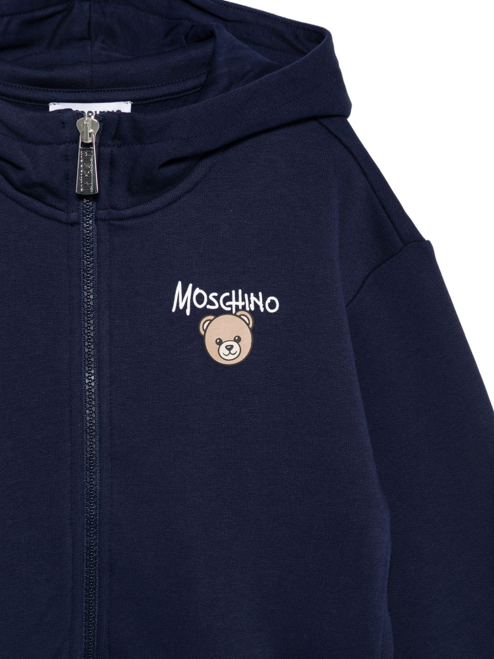 Felpa per bambino Moschino Kids blu con stampa Teddy sul davanti HUF0A4LCA83 40016 MOSCHINO KIDS