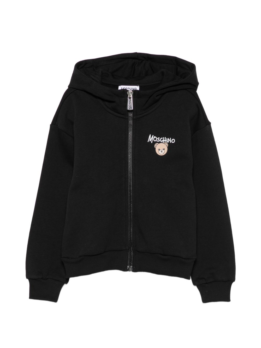 Felpa per bambino Moschino Kids nera con stampa Teddy sul davanti HUF0A4LCA83 60100 MOSCHINO KIDS