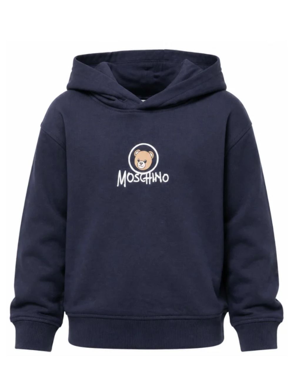 Felpa per bambini Moschino Kids blu con stampa Teddy sul davanti HUF0A7LCA83 40016 MOSCHINO KIDS