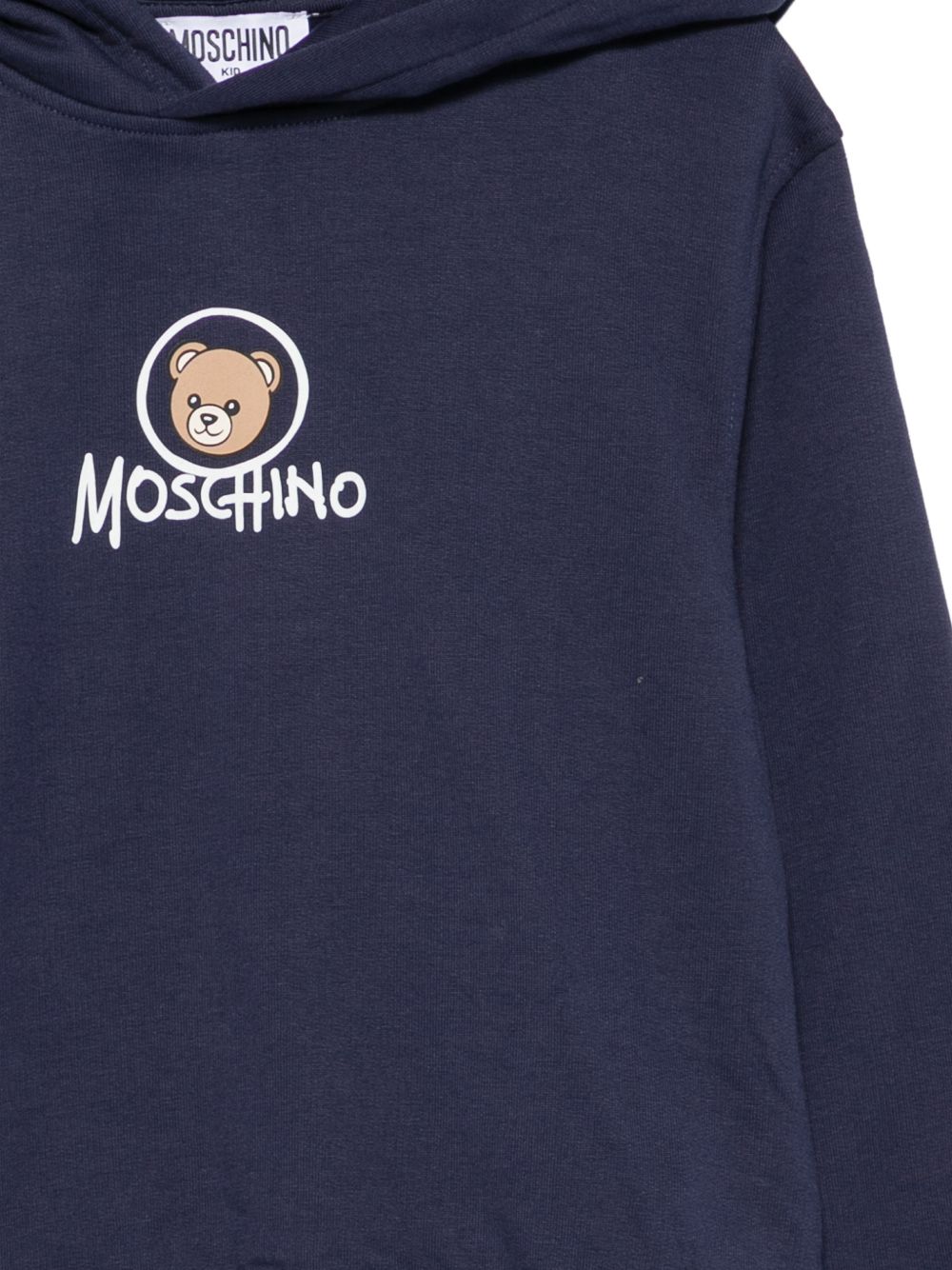 Felpa per bambini Moschino Kids blu con stampa Teddy sul davanti HUF0A7LCA83 40016 MOSCHINO KIDS