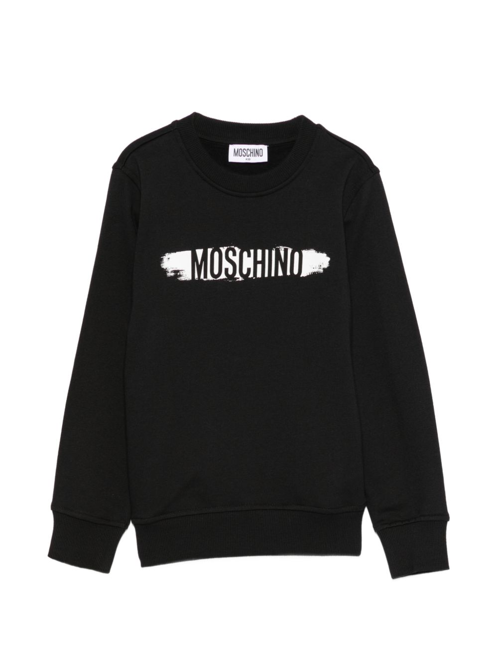 Felpa per bambini Moschino Kids nera con stampa logo HUF0AALCA40 60100 MOSCHINO KIDS