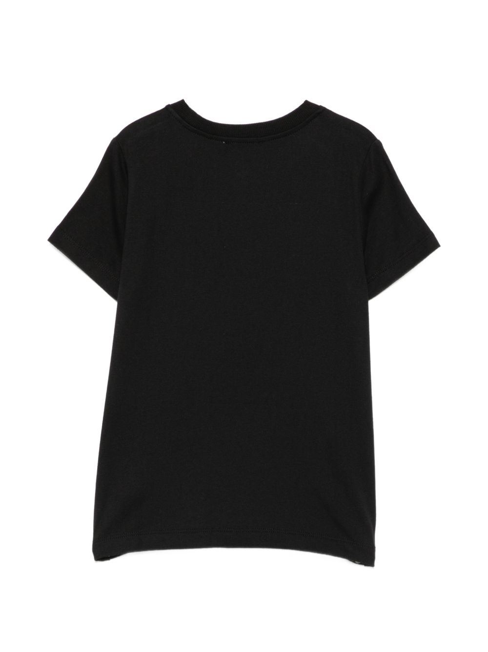 T-shirt per bambino Moschino Kids nera con stampa logo sul davanti HUM05VLAA34 60100 MOSCHINO KIDS