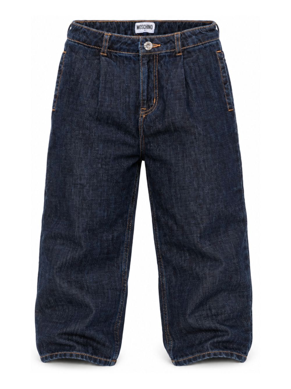 Jeans per bambino Moschino Kids blu ricamati con motivo orsacchiotto HUP095L0E49 41150 MOSCHINO KIDS