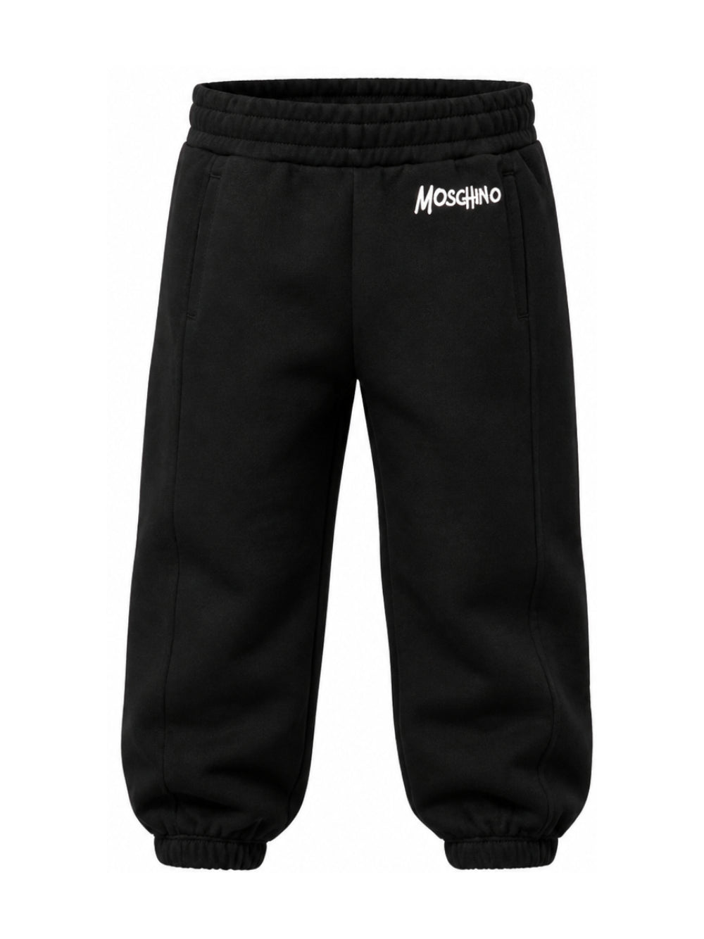 Pantatuta per bambino Moschino Kids nero con stampa logo sul davanti HUP09CLCA83 60100 MOSCHINO KIDS