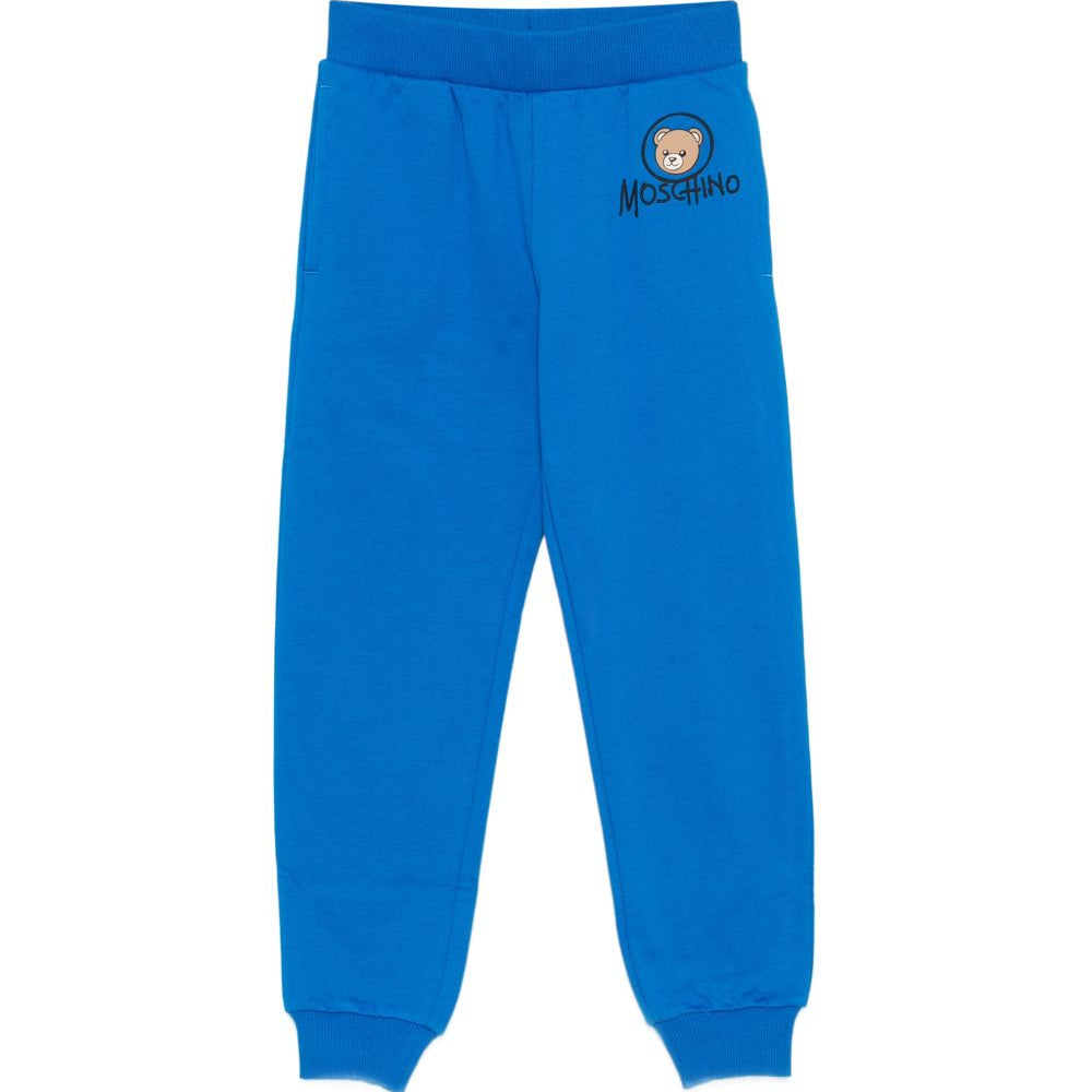 Pantatuta per bambino Moschino Kids blu con stampa logo sul davanti HUP09DLCA83 40157 MOSCHINO KIDS