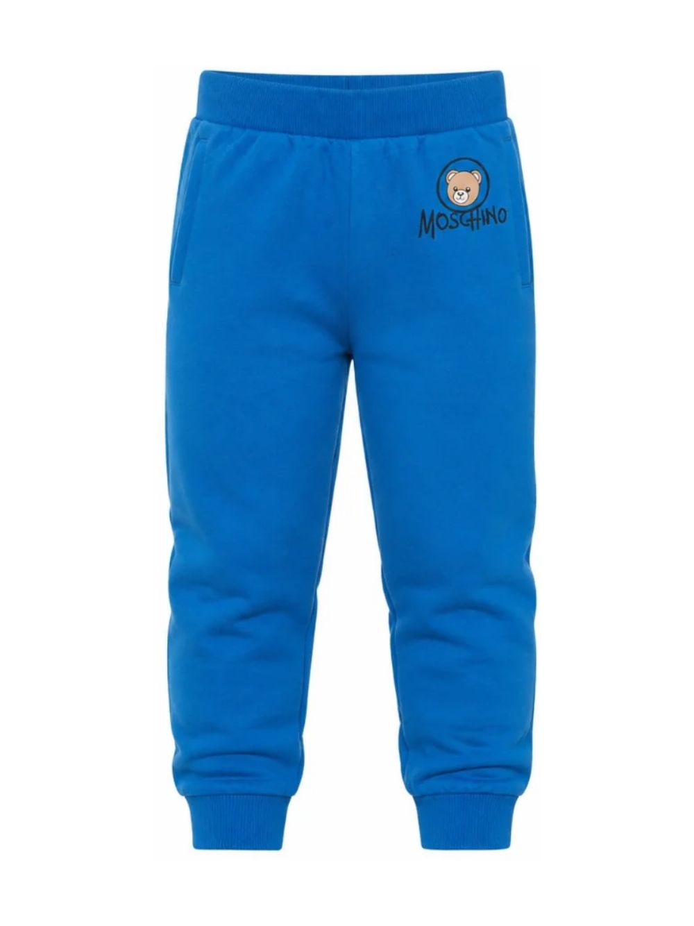 Pantatuta per bambino Moschino Kids blu con stampa logo sul davanti HUP09DLCA83 40157 MOSCHINO KIDS