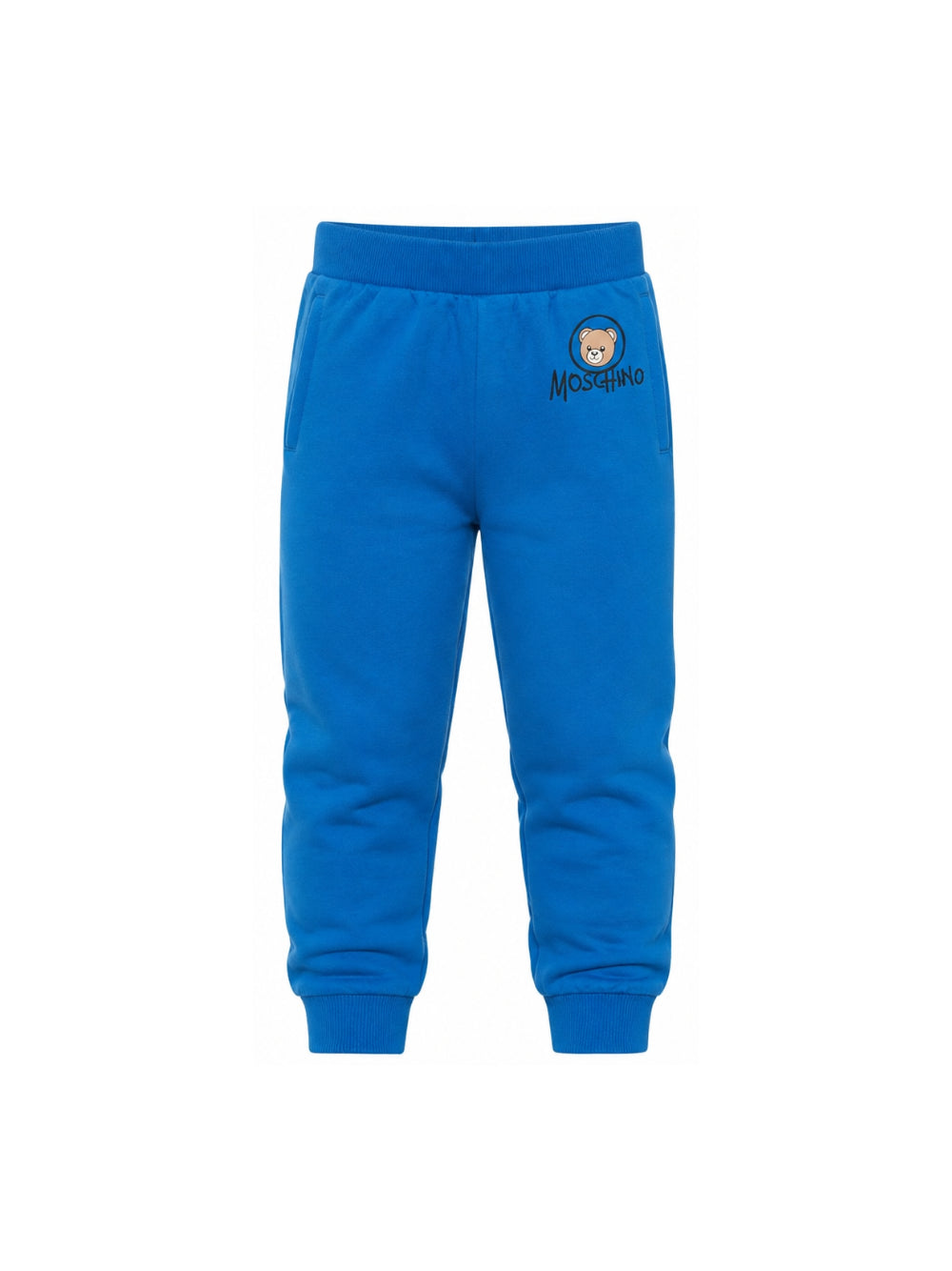 Pantatuta per bambino Moschino Kids blu con stampa logo sul davanti HUP09DLCA83 40157 MOSCHINO KIDS
