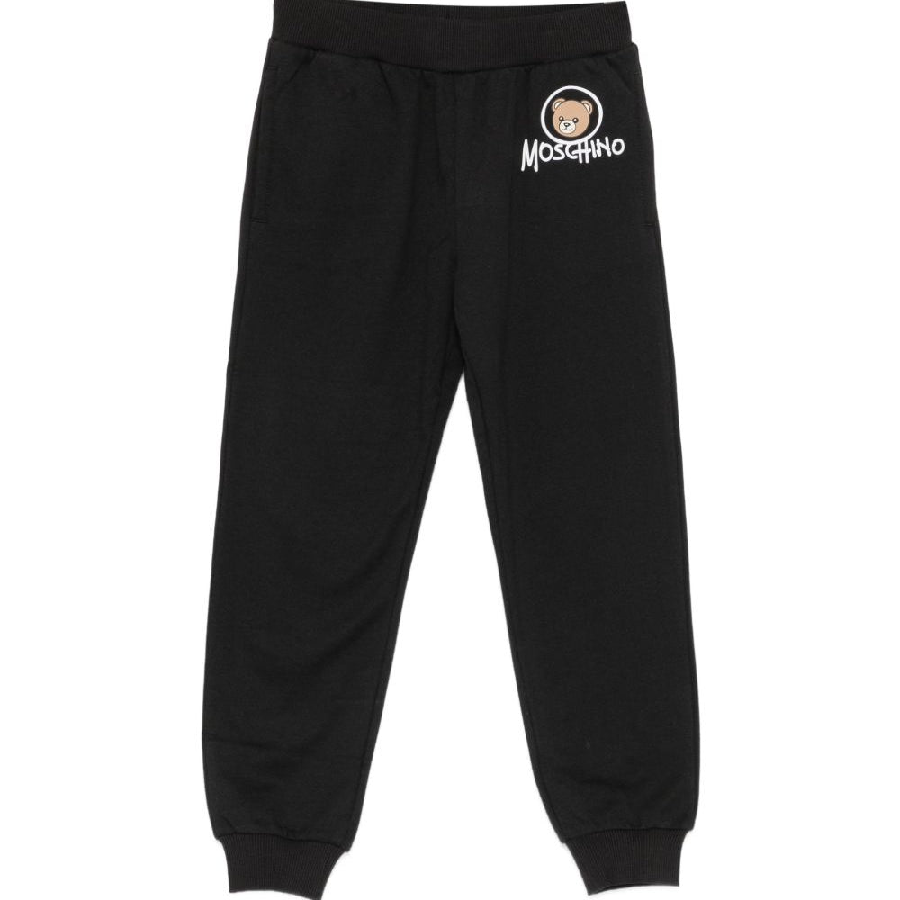 Pantatuta per bambino Moschino Kids nero con patch orsetto applicata HUP09DLCA83 60100 MOSCHINO KIDS