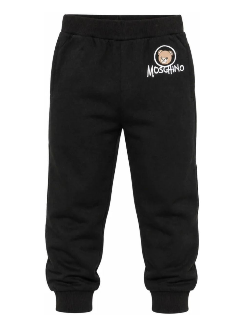 Pantatuta per bambino Moschino Kids nero con patch orsetto applicata HUP09DLCA83 60100 MOSCHINO KIDS