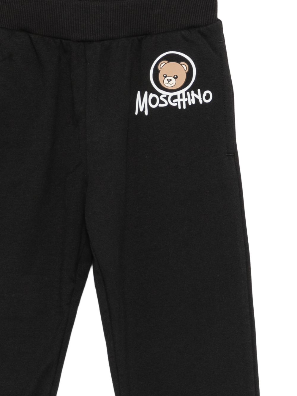 Pantatuta per bambino Moschino Kids nero con patch orsetto applicata HUP09DLCA83 60100 MOSCHINO KIDS