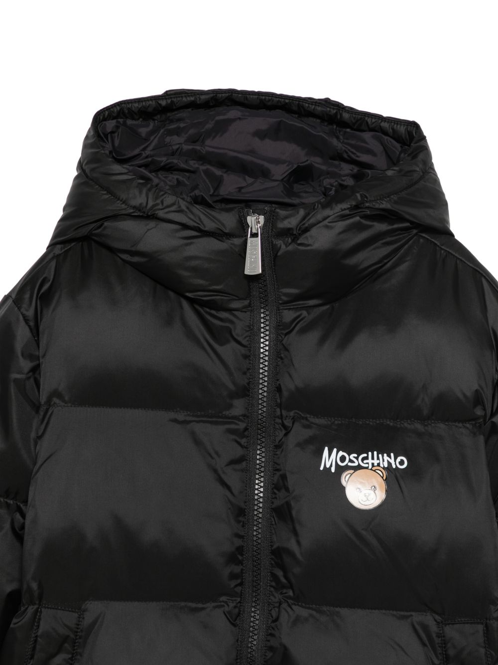 Giubbino per bambino Moschino Kids nero con stampa logo sul davanti HUS05PL3AC3 60100 MOSCHINO KIDS
