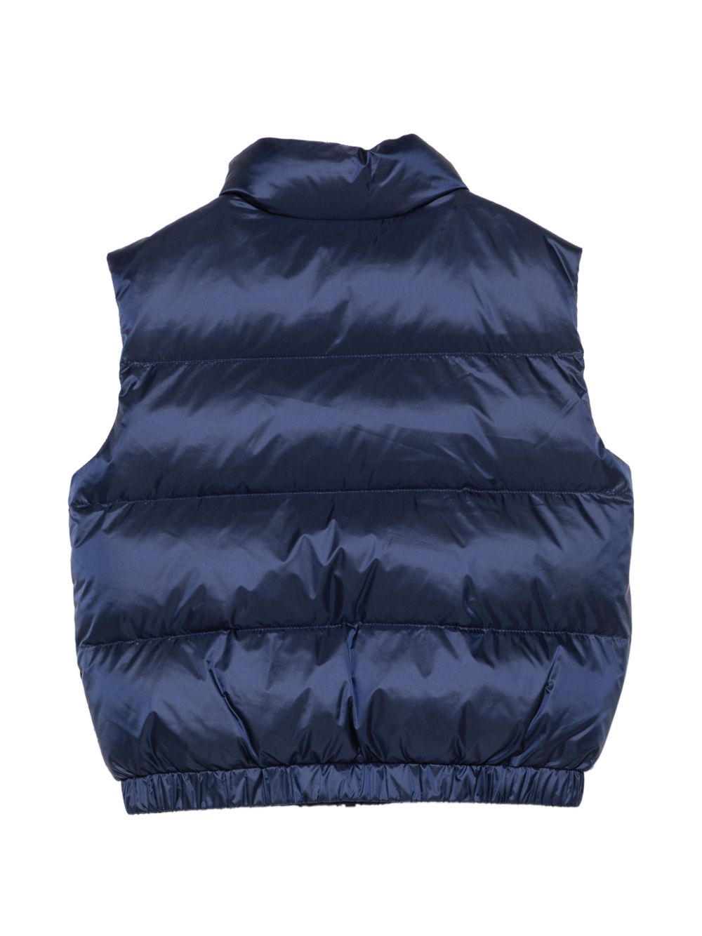 Smanicato imbottito per bambino Moschino Kids blu navy con stampa logo sul davanti HUS05QL3AC3 40016 MOSCHINO KIDS