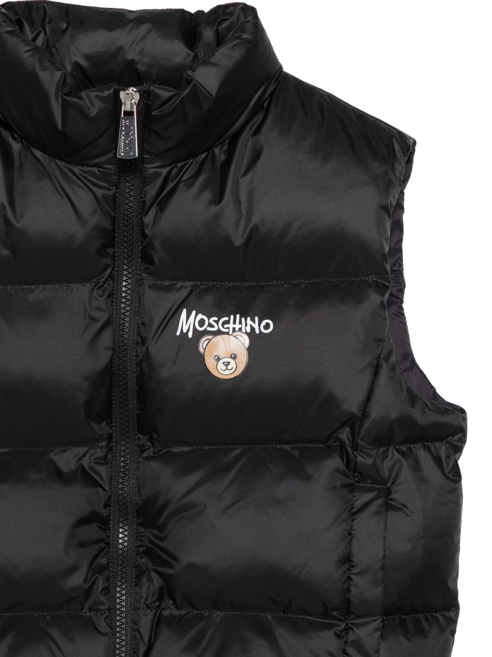 Smanicato per bambino Moschino Kids nero con stampa logo sul davanti HUS05QL3AC3 60100 MOSCHINO KIDS