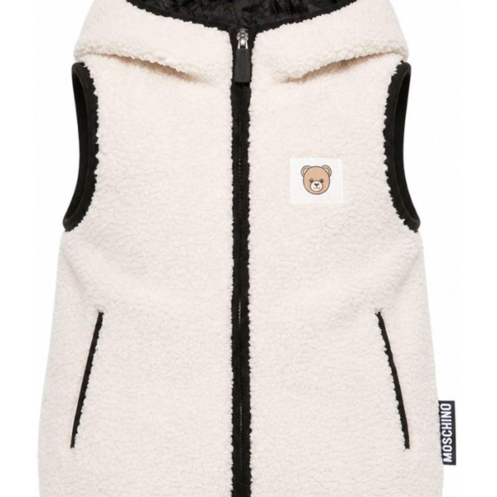 Smanicato per bambini Moschino Kids bianco con cappuccio HUS05SLIA00 10203 MOSCHINO KIDS