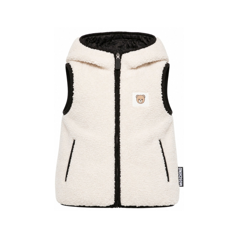 Smanicato per bambini Moschino Kids bianco con cappuccio HUS05SLIA00 10203 MOSCHINO KIDS