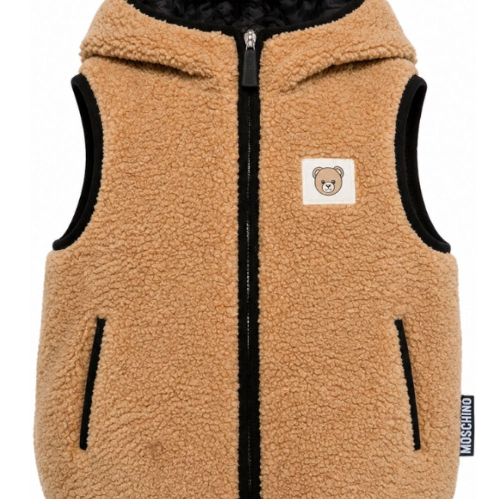 Smanicato per bambini Moschino Kids marrone con cappuccio HUS05SLIA00 20351 MOSCHINO KIDS