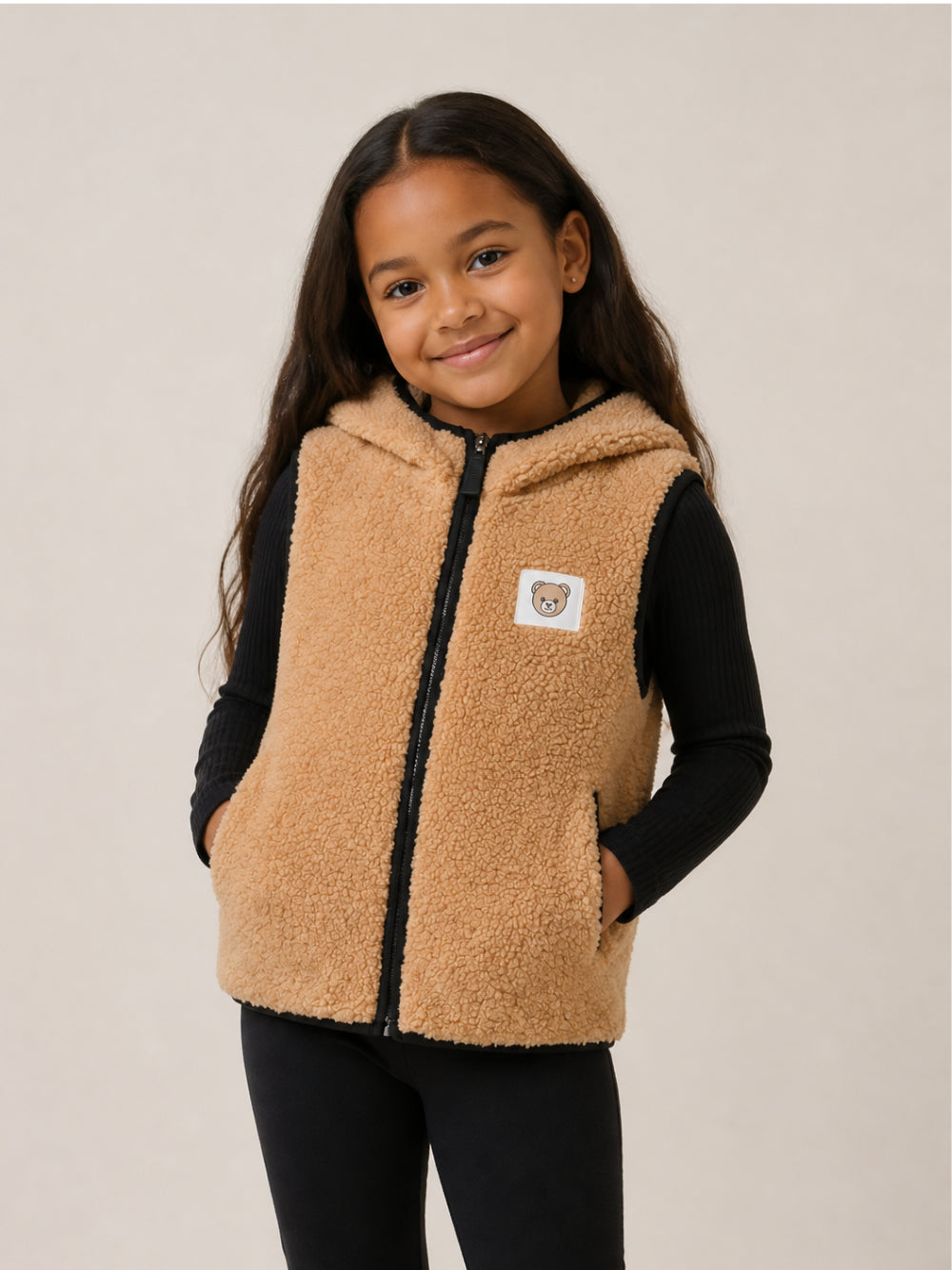 Smanicato per bambini Moschino Kids marrone con cappuccio HUS05SLIA00 20351 MOSCHINO KIDS