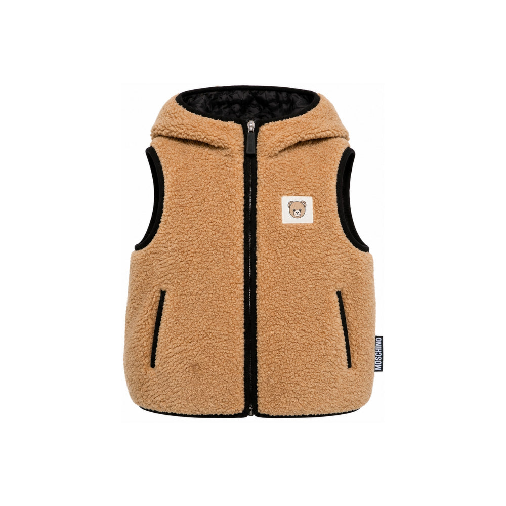 Smanicato per bambini Moschino Kids marrone con cappuccio HUS05SLIA00 20351 MOSCHINO KIDS