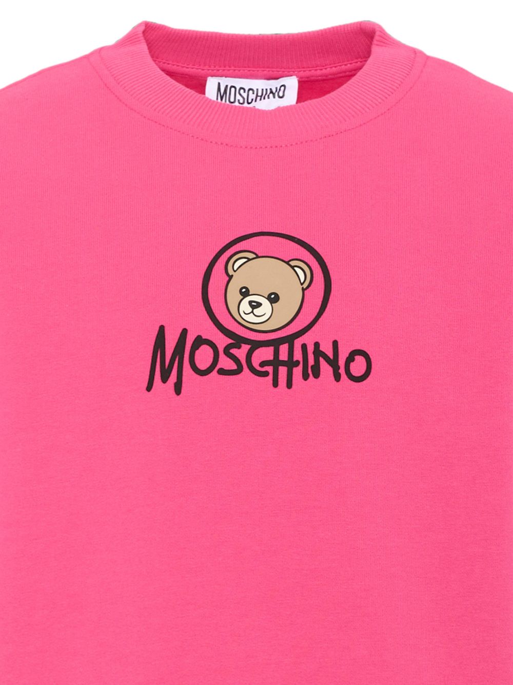 Felpa per bambina Moschino Kids fucsia con logo Teddy Bear HXF08VLCA83 51450 MOSCHINO KIDS