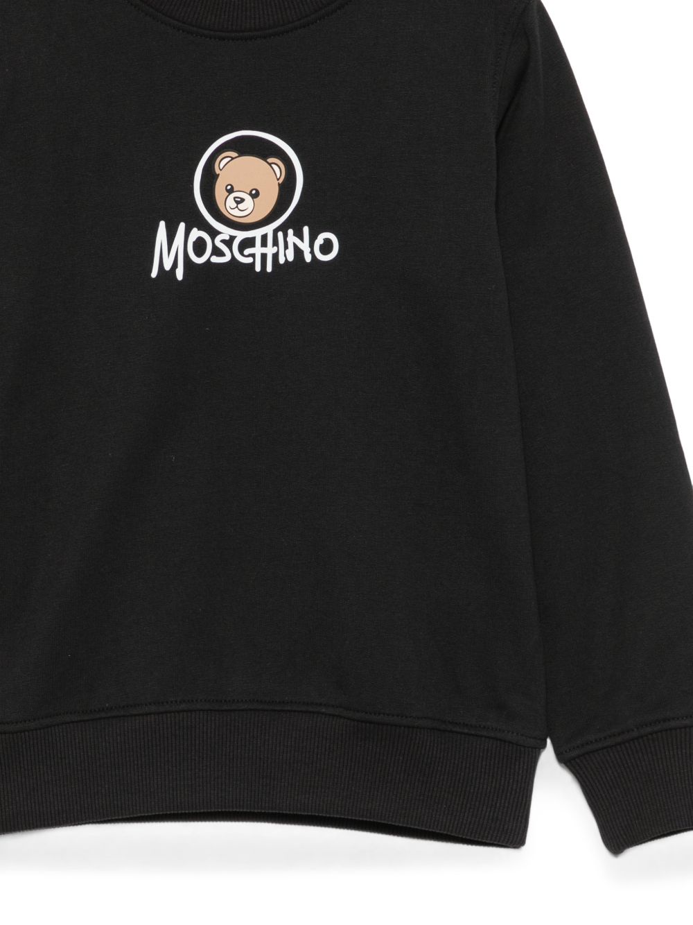Felpa per bambini Moschino Kids nera con stampa orsetto sul davanti HXF08VLCA83 60100 MOSCHINO KIDS