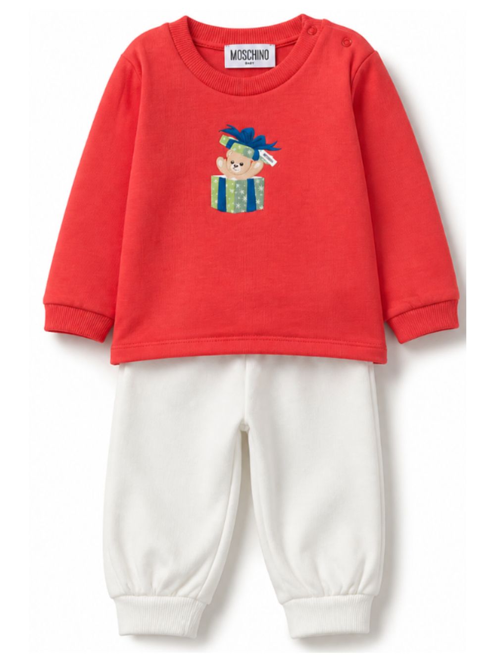 Set tuta sportiva per neonati Moschino Kids multicolore con stampa Teddy Bear M6K02FLAA10 84243 MOSCHINO KIDS