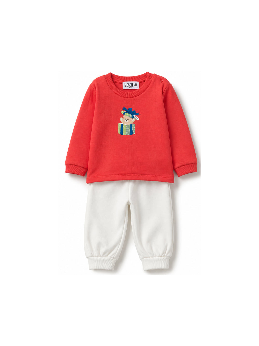 Set tuta sportiva per neonati Moschino Kids multicolore con stampa Teddy Bear M6K02FLAA10 84243 MOSCHINO KIDS