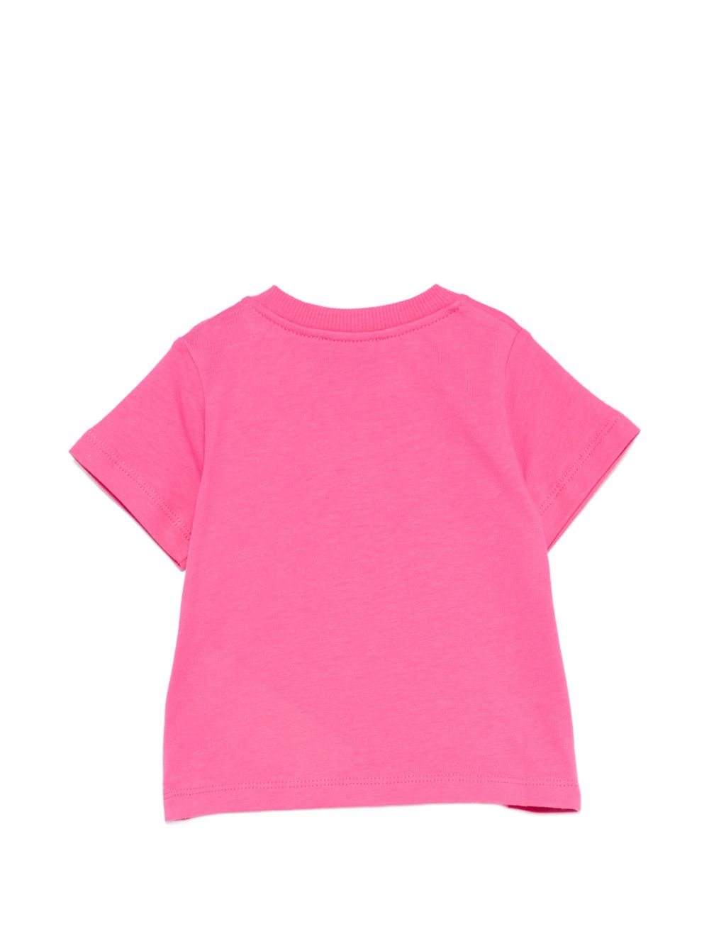 T-shirt per neonata Moschino Kids fucsia con stampa Teddy Bear sul davanti M6M047LAA34 51450 MOSCHINO KIDS