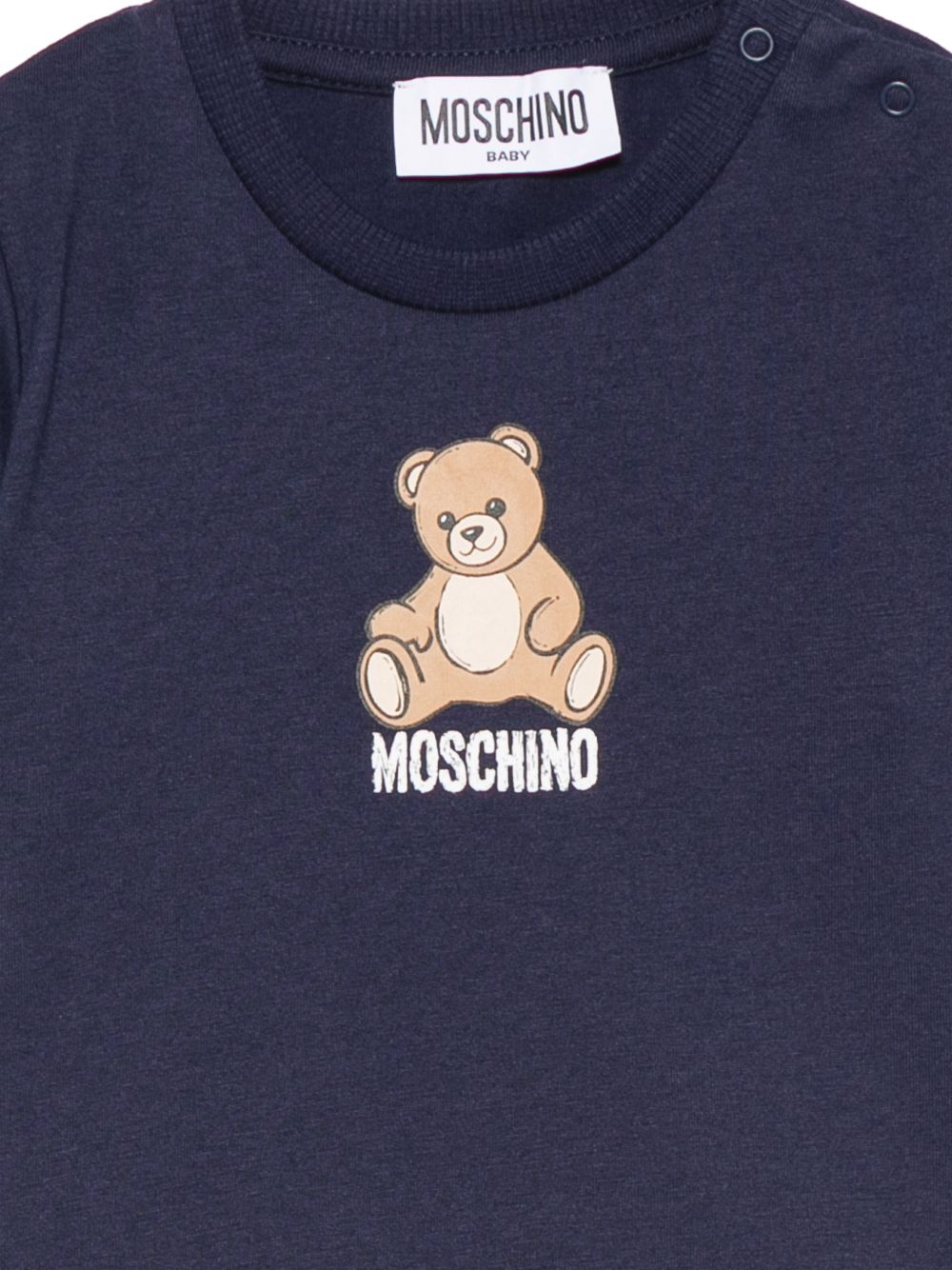 T-shirt per neonato Moschino Kids blu con motivo Teddy Bear M9M047LAA10 40016 MOSCHINO KIDS