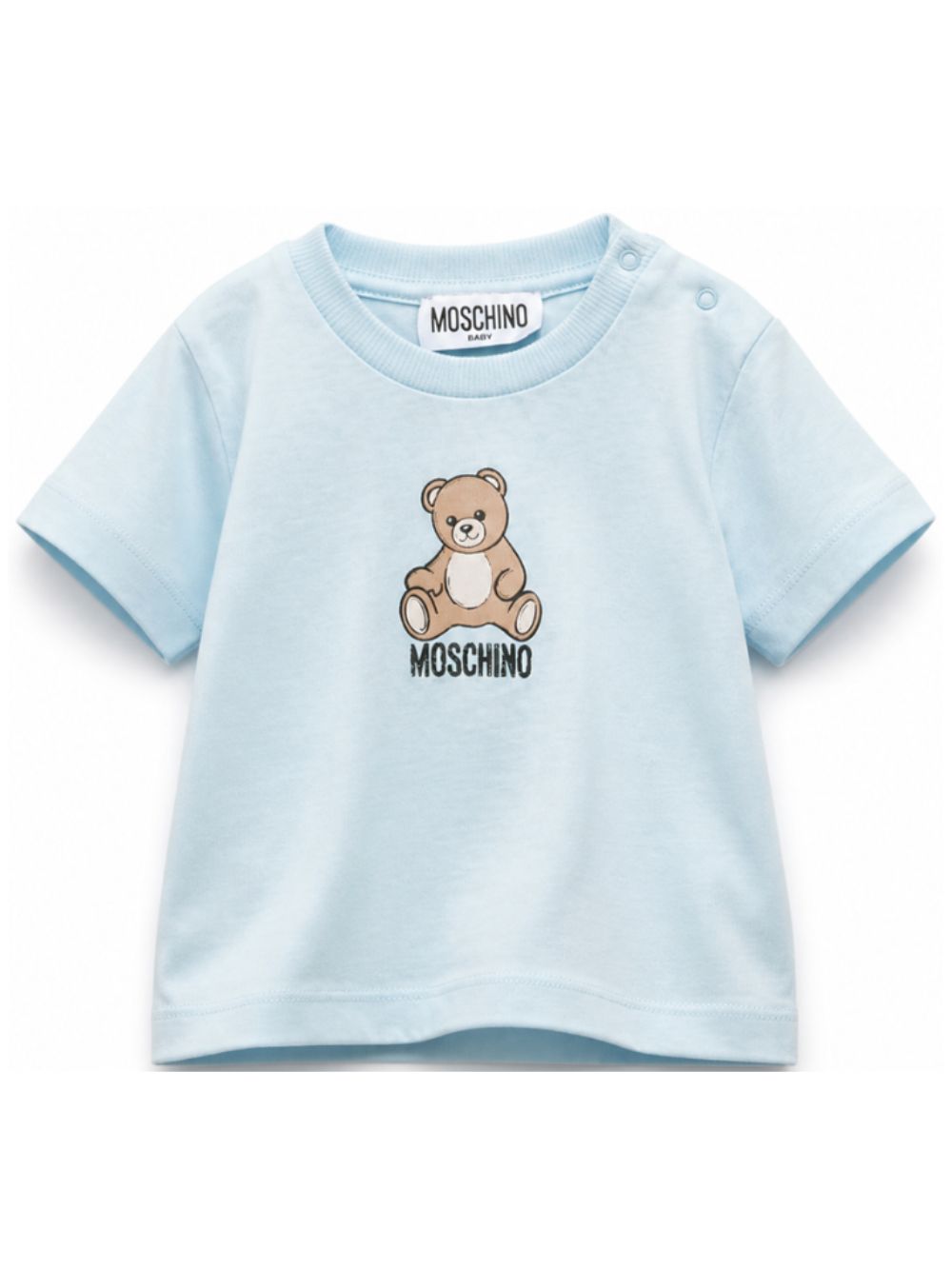 T-shirt per neonato Moschino Kids azzurra con motivo Teddy Bear M9M047LAA10 40304 MOSCHINO KIDS