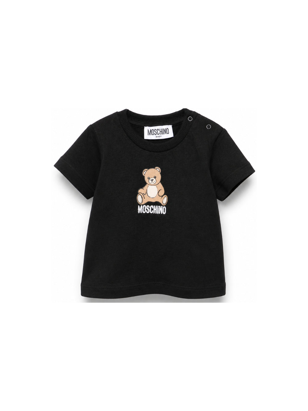 T-shirt per neonati Moschino Kids nera con motivo Teddy Bear M9M047LAA10 60100 MOSCHINO KIDS
