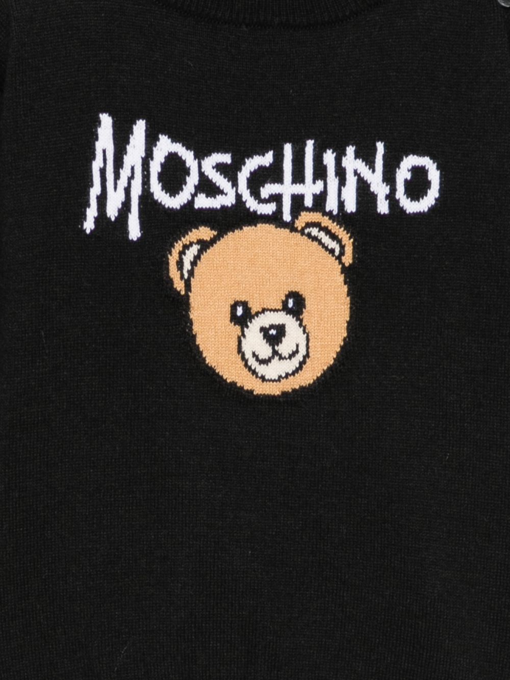 Maglione per neonato Moschino Kids nero con logo ricamato sul davanti M9W00JLHE43 60100 MOSCHINO KIDS