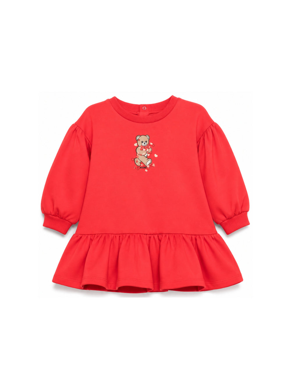 Abito per neonata Moschino Kids rosso con motivo Teddy Bear MAV0CWLDA63 50109 MOSCHINO KIDS